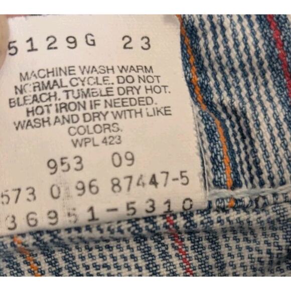 Levi's Vtg Orange Tab 951 Jean Shorts Women’s 16 USA Made Pinstripes 90s Denim - Picture 8 of 8